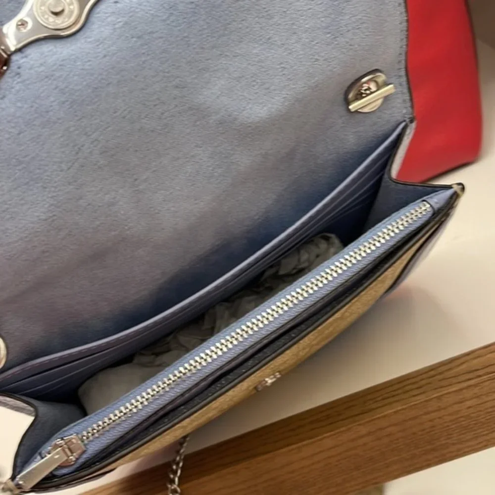 Coach Georgie Crossbody In Signature Canvas Light Khaki / Marble Blue - Picture 11 of 16